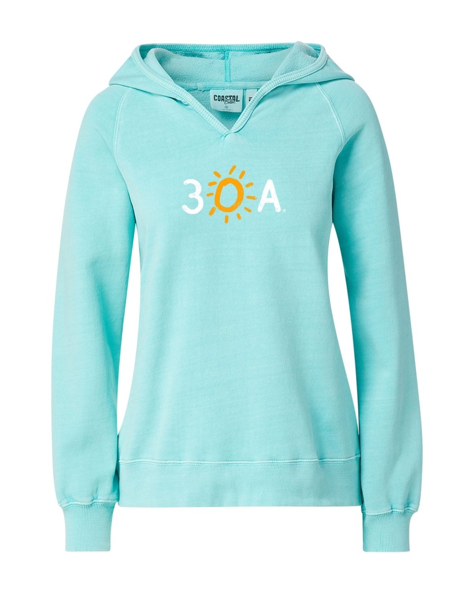 30A Logo W MV Coastal Hoodie - 30A Gear - Ladies Fleece
