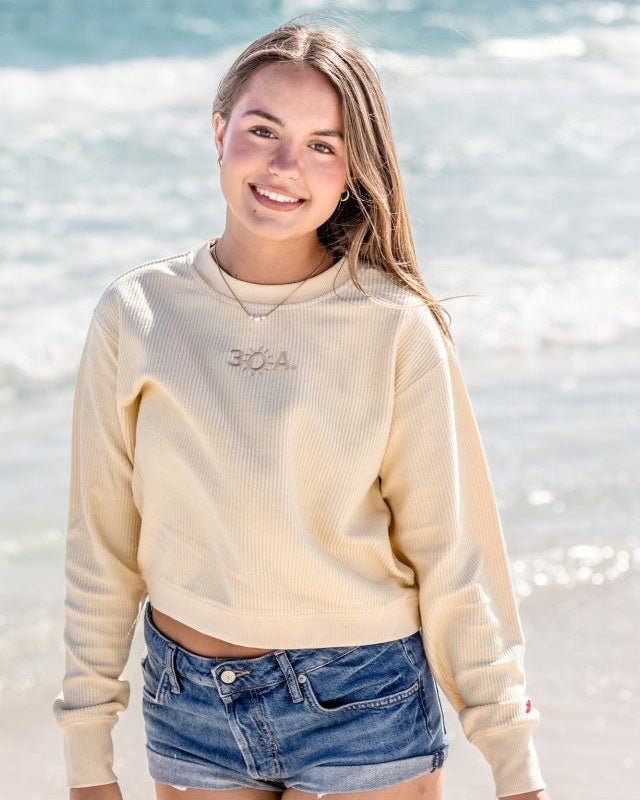 30A Logo W Timber Crop Crew - 30A Gear - women fleece
