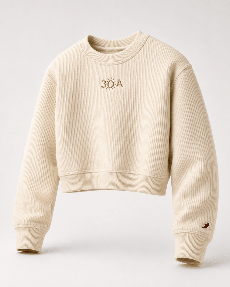 30A Logo W Timber Crop Crew - 30A Gear - women fleece