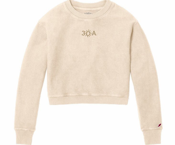 30A Logo W Timber Crop Crew - 30A Gear - women fleece