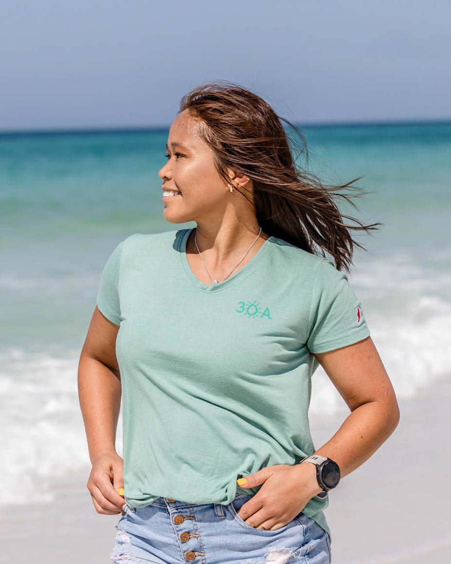 30A Logo W TriFlex Short Sleeve Voop Tee - 30A Gear - Ladies Voop