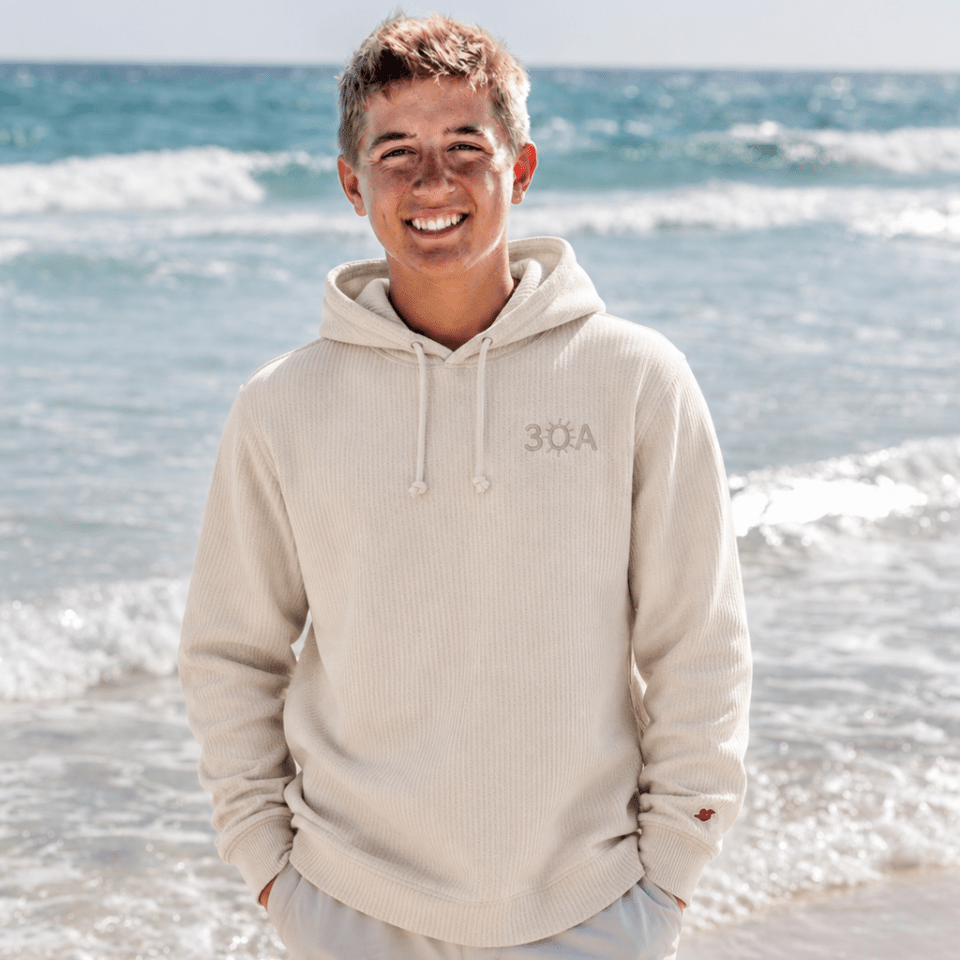 30A Logo Waffle Hoodie - 30A Gear - Mens Waffle