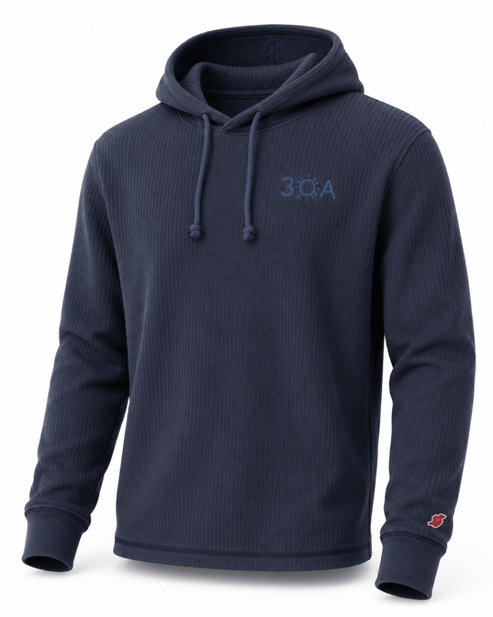 30A Logo Waffle Hoodie - 30A Gear - Mens Waffle