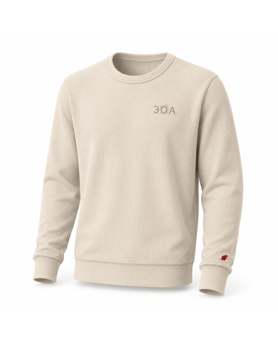 30A Logo Waffle Long Sleeve Crew - 30A Gear - Mens Waffle