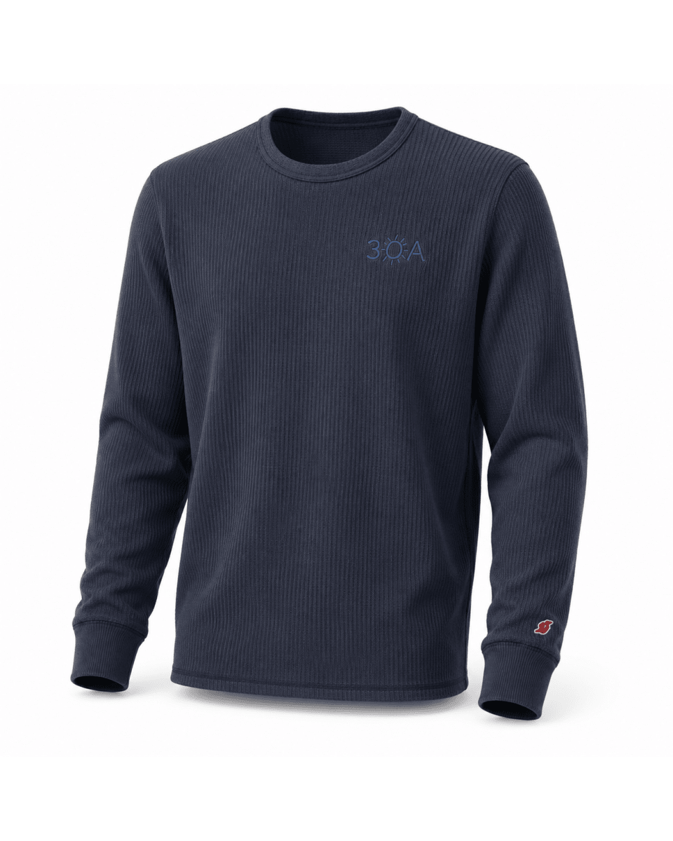 30A Logo Waffle Long Sleeve Crew - 30A Gear - Mens Waffle