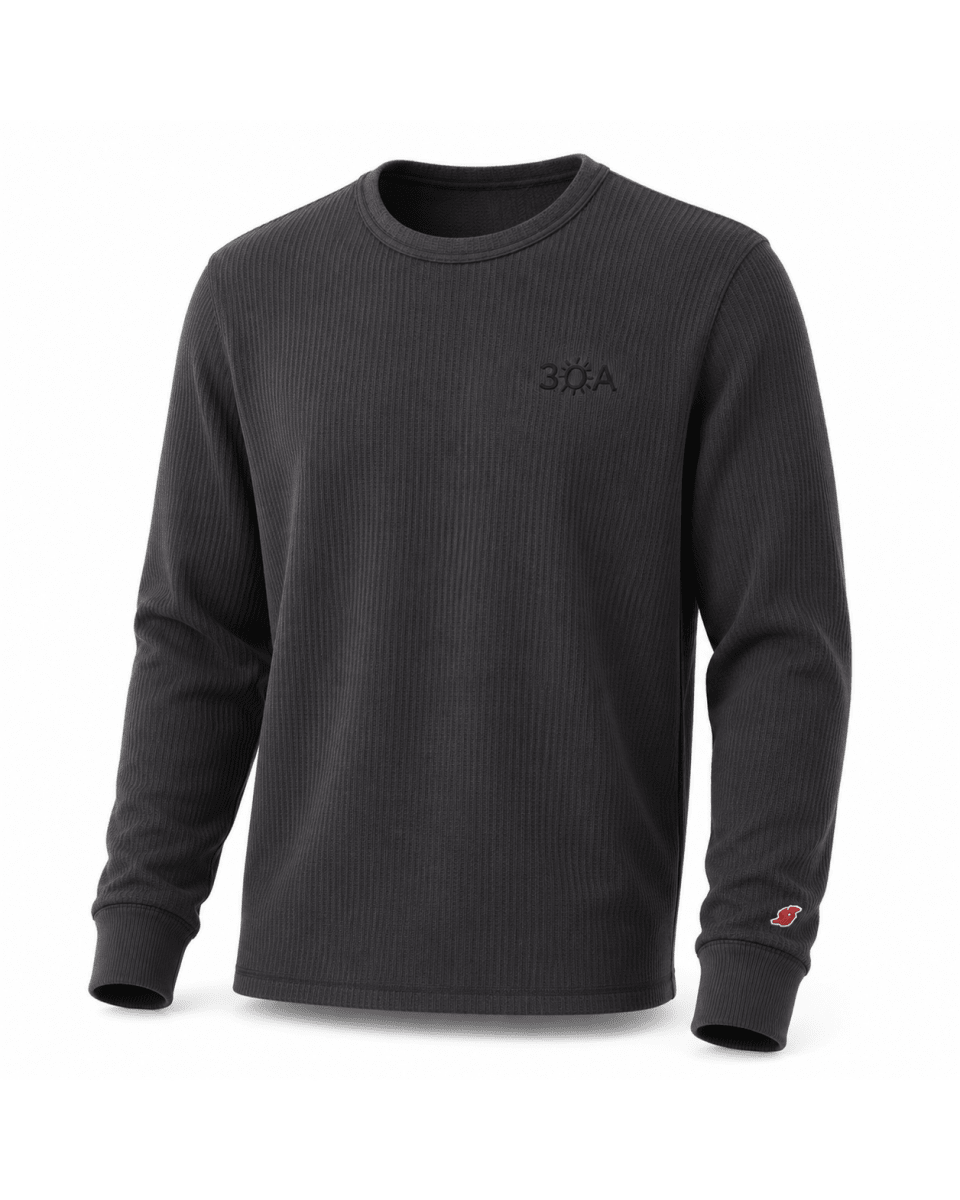 30A Logo Waffle Long Sleeve Crew - 30A Gear - Mens Waffle