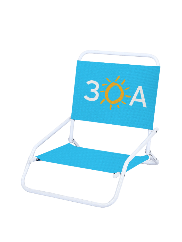 30A Logo Wordmark Low Profile Beach Chair - 30A Gear - novelty accessories