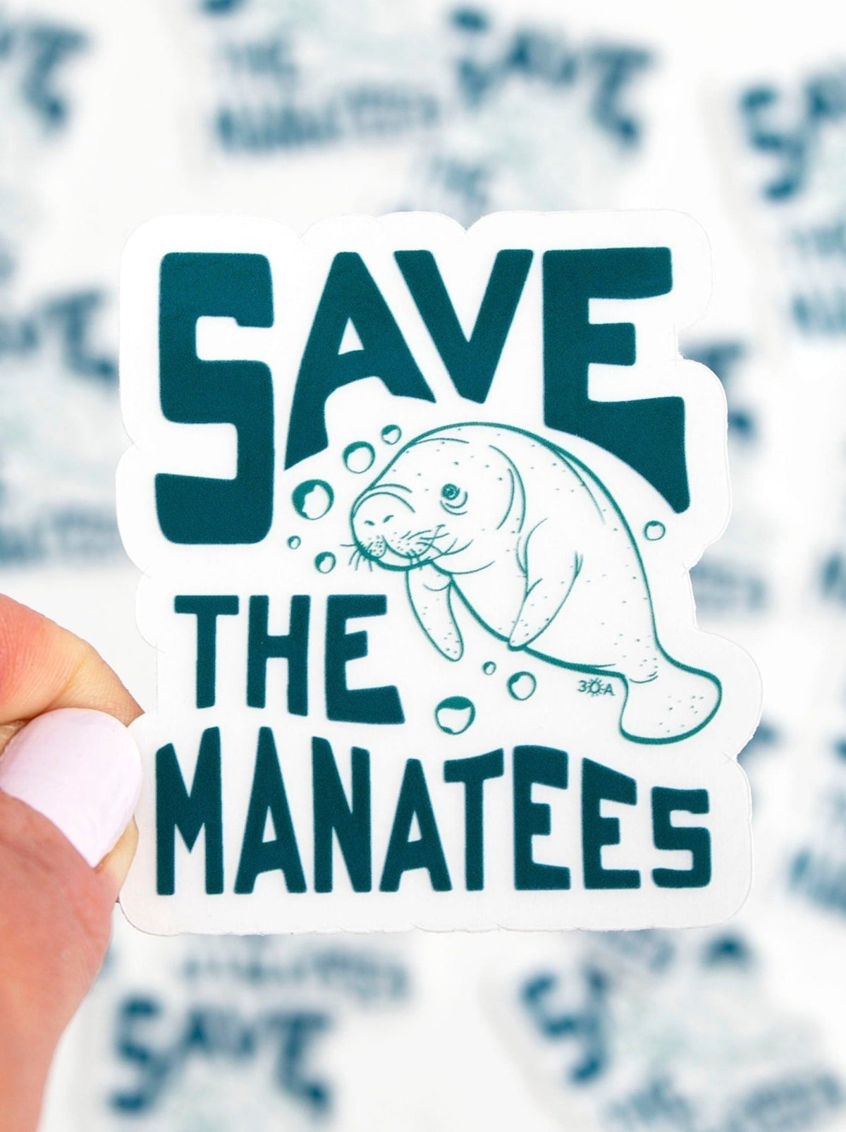 30A Save The Manatees Sticker - 30A Gear - novelty sticker