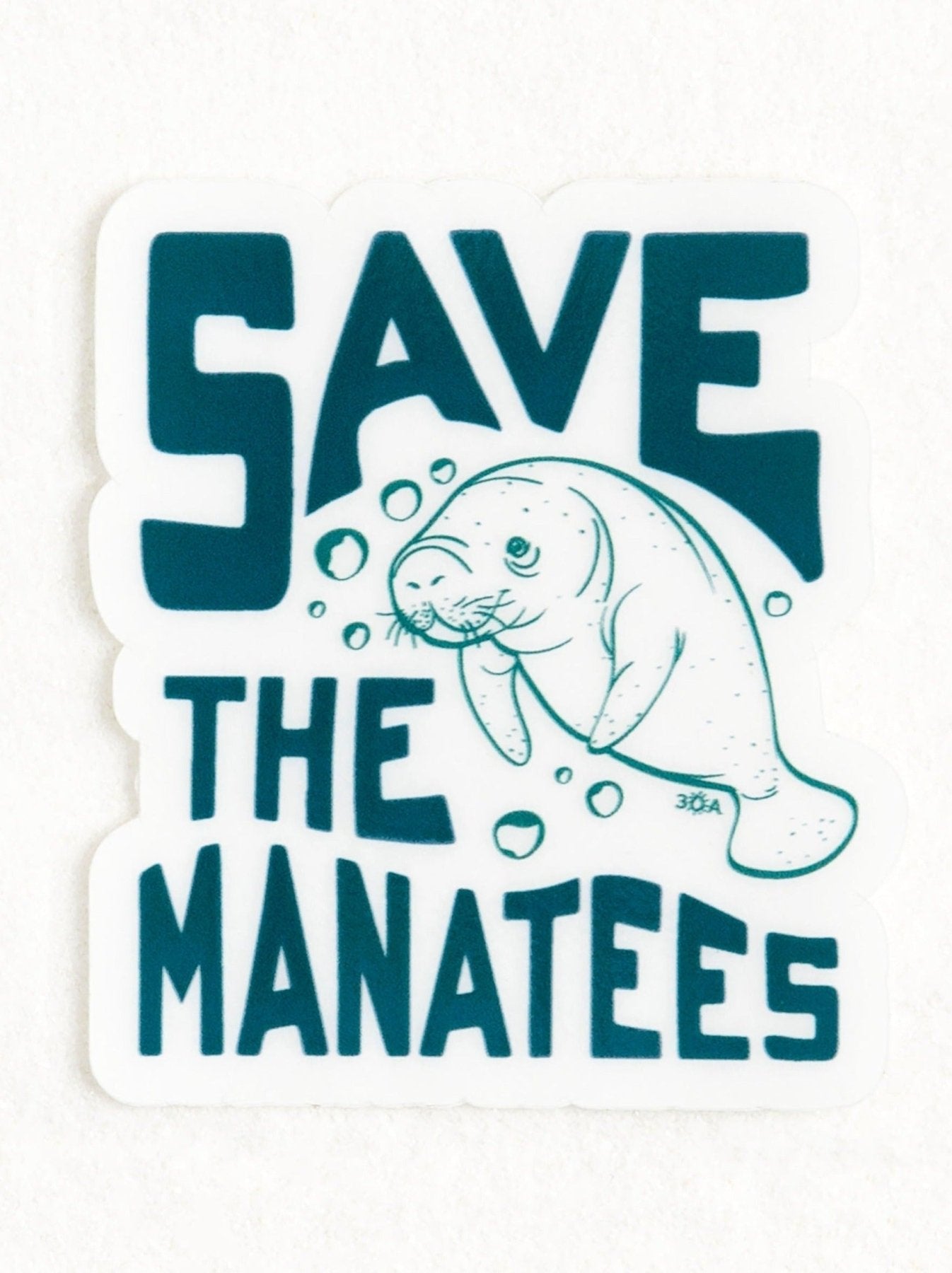 30A Save The Manatees Sticker - 30A Gear - novelty sticker