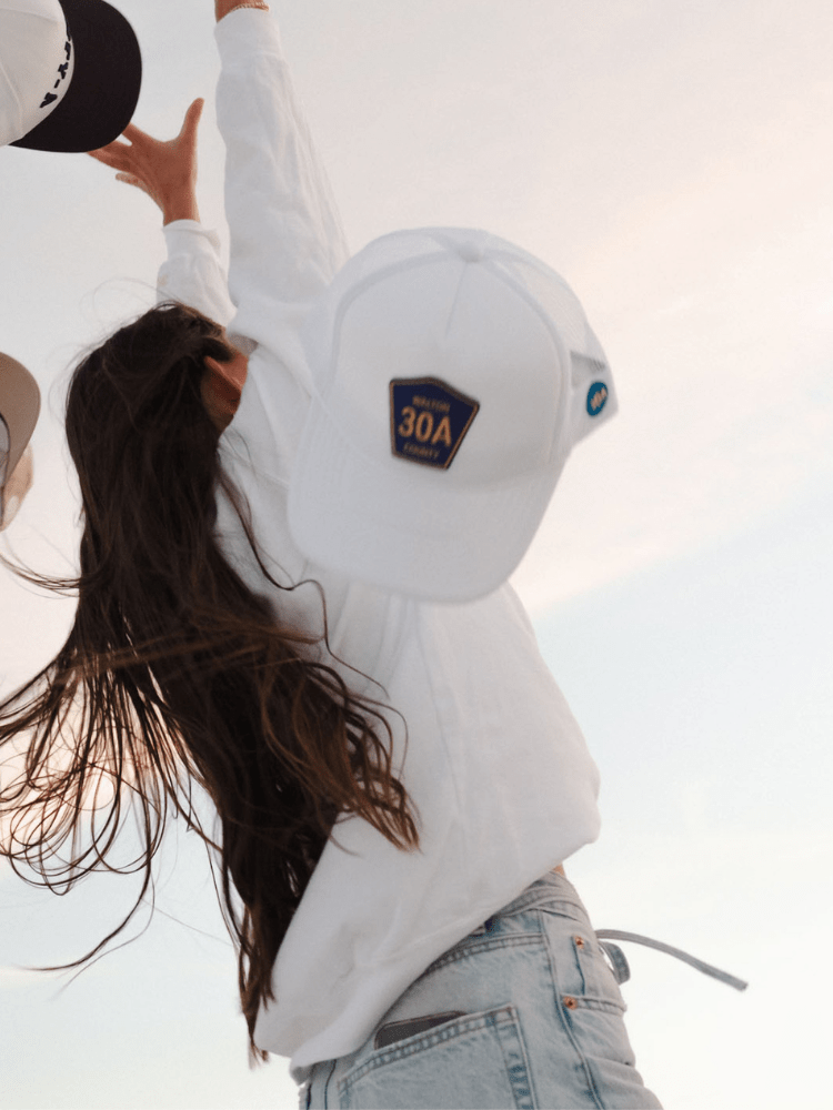 30A Walton County Signage Foam Trucker Hat - 30A Gear - caps adjustable