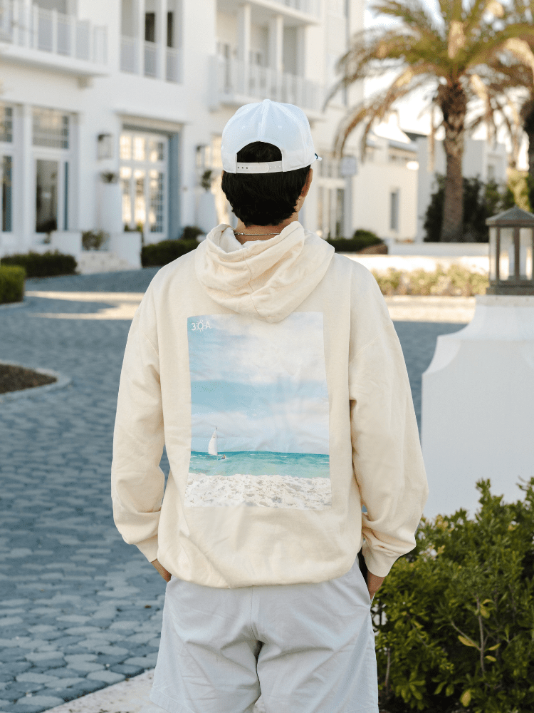 30A Windsurfing Polaroid Lightweight Hoodie - 30A Gear - men fleece