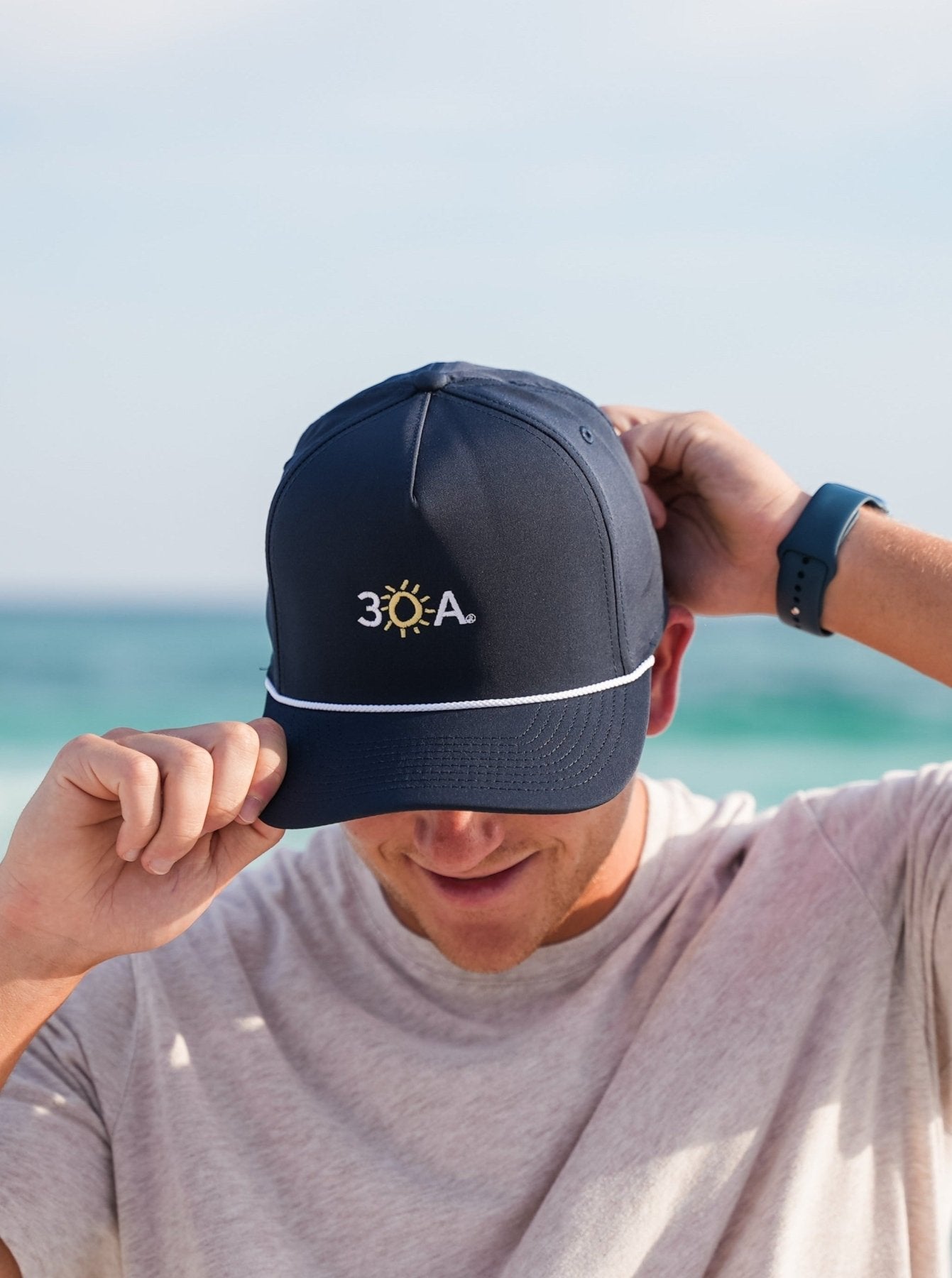 30A Wordmark Beach Happy Rope Hat - 30A Gear - caps adjustable
