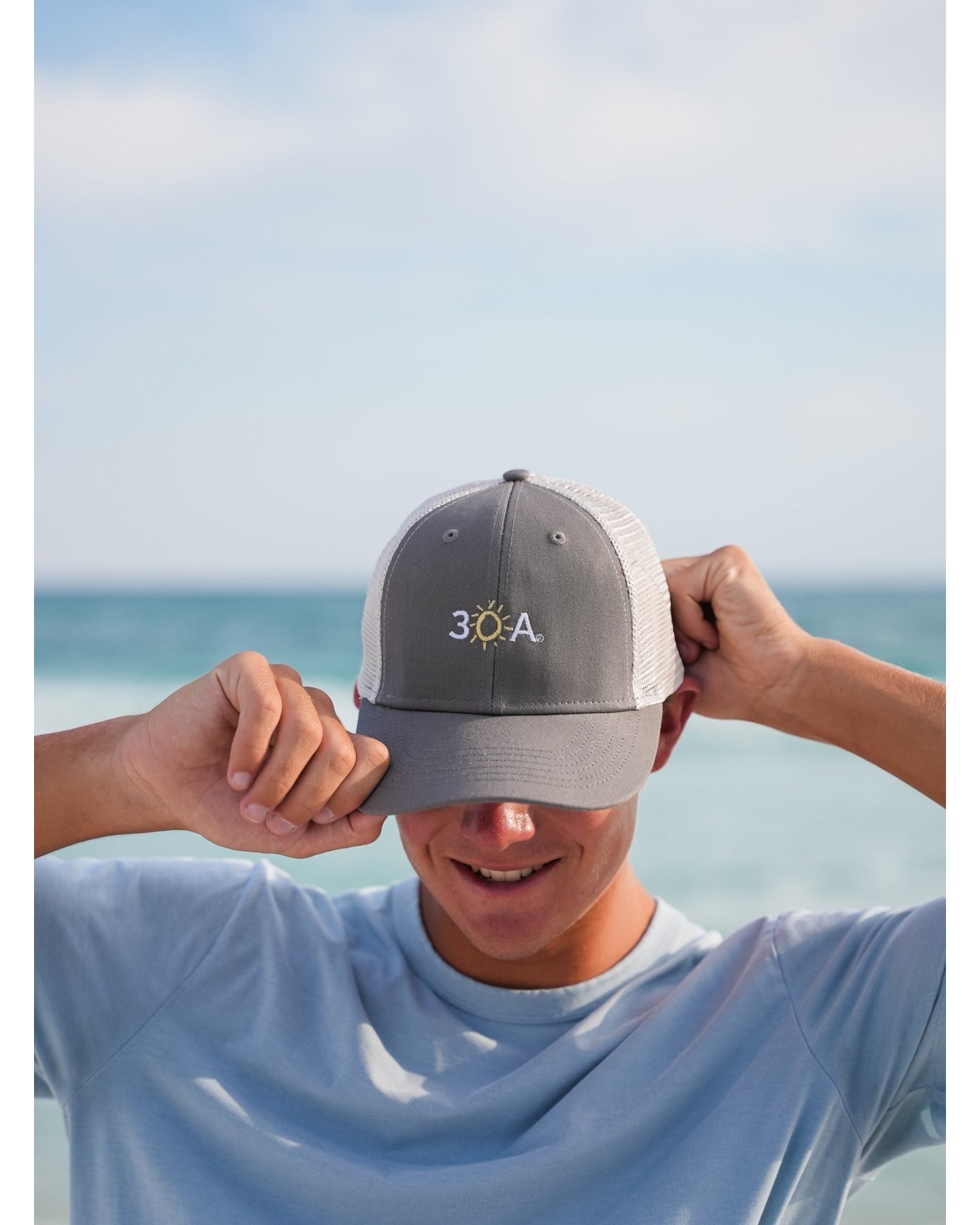 30A Wordmark Beach Happy Trucker Hat - 30A Gear - caps adjustable