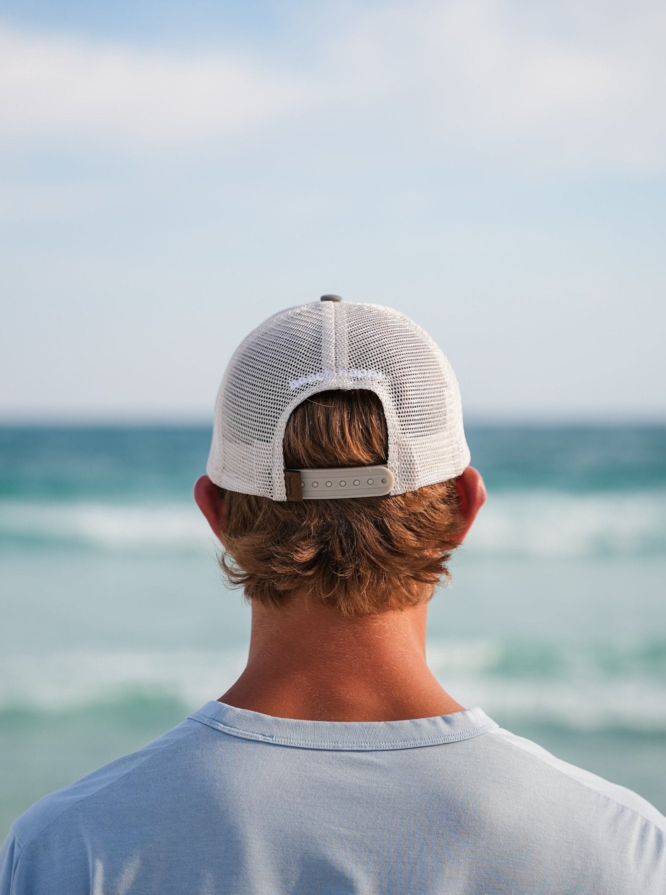 30A Wordmark Beach Happy Trucker Hat - 30A Gear - caps adjustable