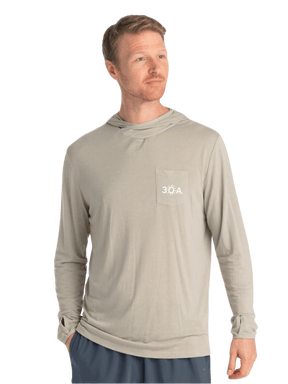 30A Wordmark Free Fly Men's Bamboo Lightweight Hoodie - 30A Gear - men outerwear