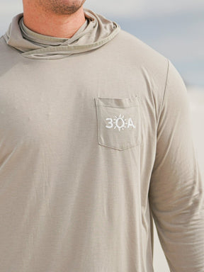 30A Wordmark Free Fly Men's Bamboo Lightweight Hoodie - 30A Gear - men outerwear