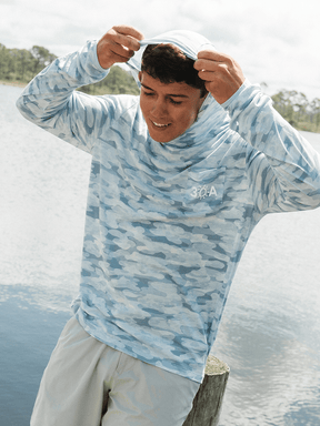 30A Wordmark Free Fly Men's Bamboo Lightweight Hoodie - 30A Gear - men outerwear