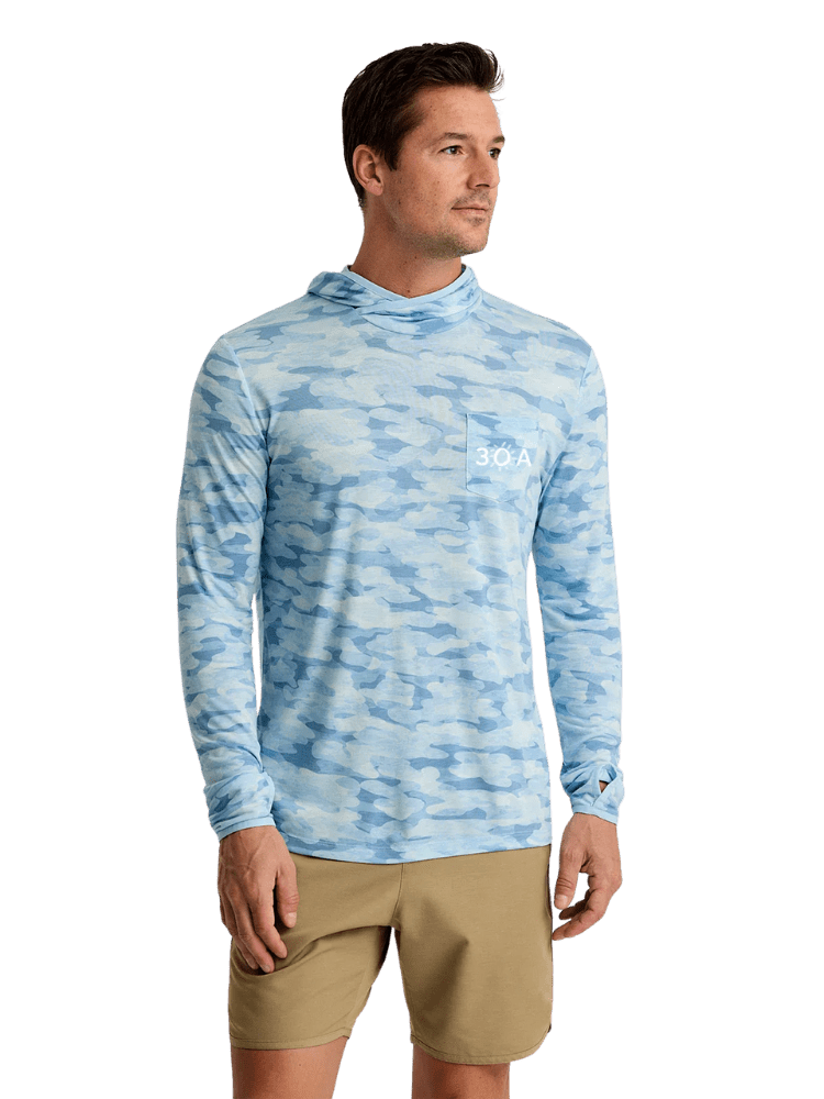 30A Wordmark Free Fly Men's Bamboo Lightweight Hoodie - 30A Gear - men outerwear
