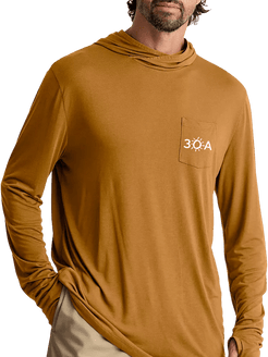 30A Wordmark Free Fly Men's Bamboo Lightweight Hoodie - 30A Gear - men outerwear