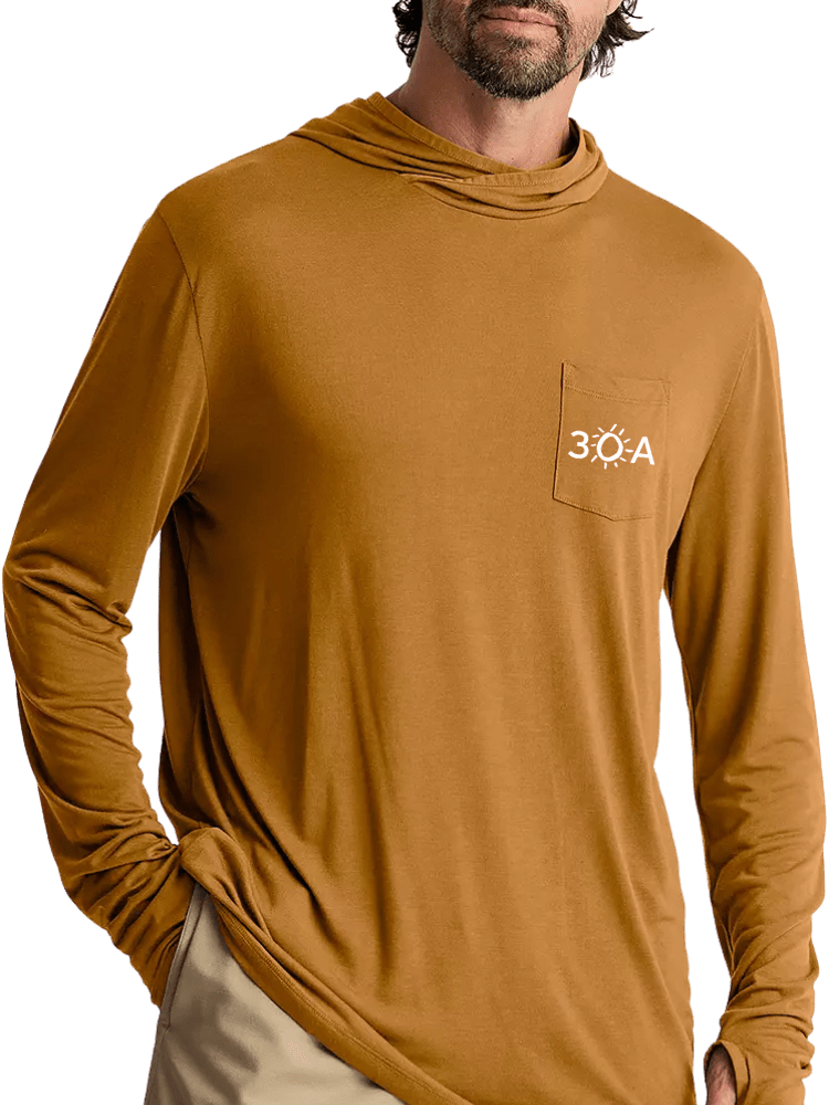 30A Wordmark Free Fly Men's Bamboo Lightweight Hoodie - 30A Gear - men outerwear