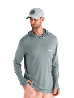 30A Wordmark Free Fly Men's Bamboo Lightweight Hoodie - 30A Gear - men outerwear