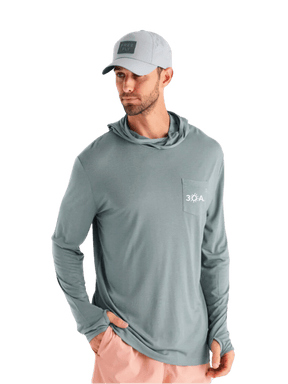 30A Wordmark Free Fly Men's Bamboo Lightweight Hoodie - 30A Gear - men outerwear