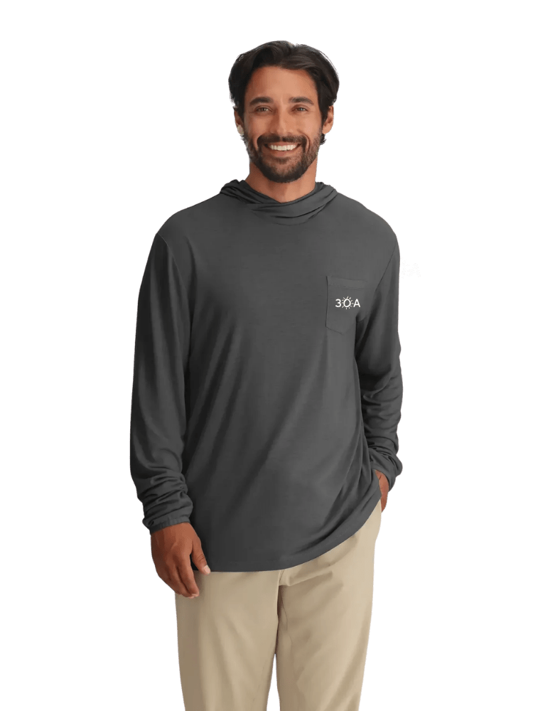 30A Wordmark Free Fly Men's Bamboo Lightweight Hoodie - 30A Gear - men outerwear