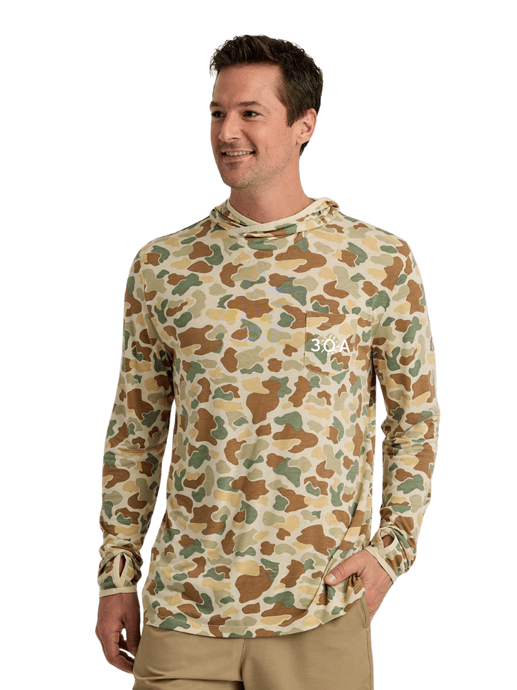 30A Wordmark Free Fly Men's Bamboo Lightweight Hoodie - 30A Gear - men outerwear