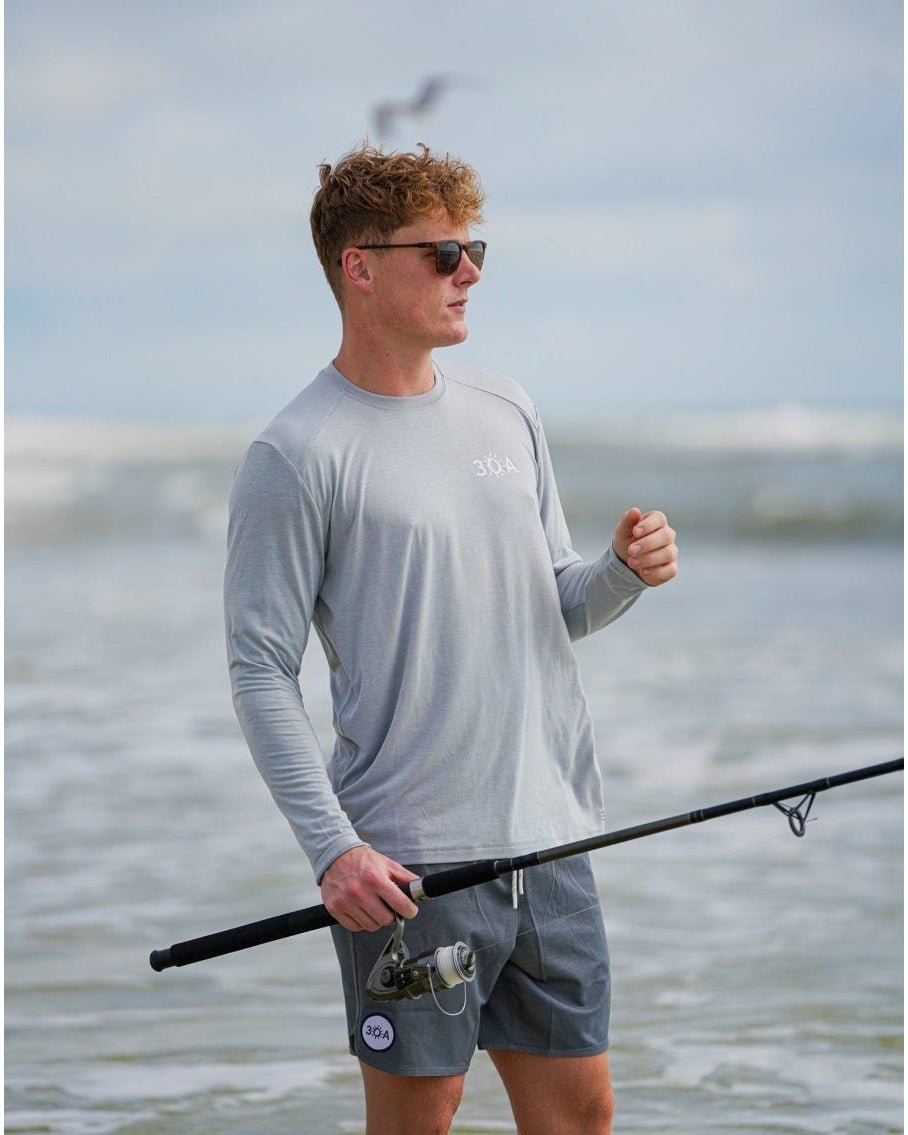 30A Wordmark Free Fly Men's Bamboo Shade Long Sleeve - 30A Gear - men tee