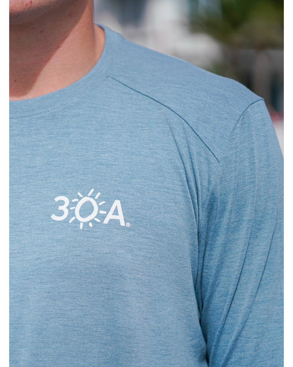 30A Wordmark Free Fly Men's Bamboo Shade Long Sleeve - 30A Gear - men tee