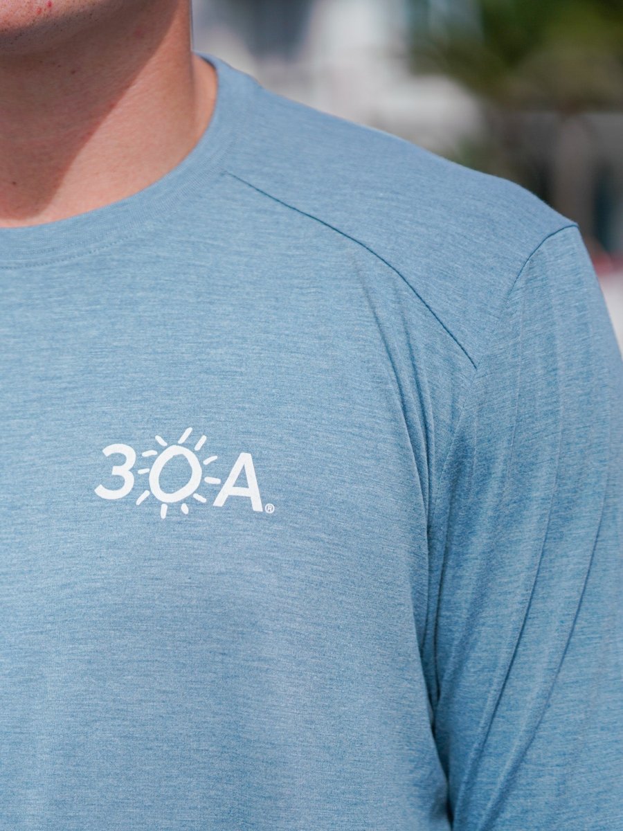 30A Wordmark Free Fly Men's Bamboo Shade Long Sleeve - 30A Gear - men tee