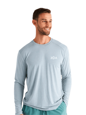 30A Wordmark Free Fly Men's Bamboo Shade Long Sleeve - 30A Gear - men tee