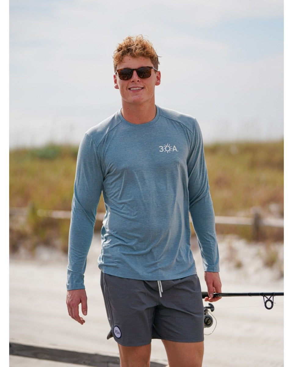 30A Wordmark Free Fly Men's Bamboo Shade Long Sleeve - 30A Gear - men tee