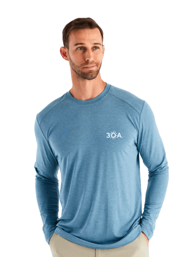 T-shirt Uomo Ecologica In Fibra Di Bambù - Scollo A V, Righe Blu-Grigie, Morbida E Antibatterica, Protezione UV