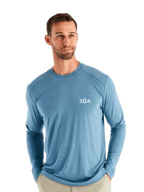 30A Wordmark Free Fly Men's Bamboo Shade Long Sleeve - 30A Gear - men tee