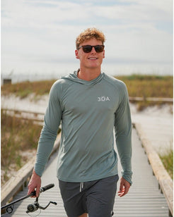 30A Wordmark Free Fly Men's Elevate Hoodie - 30A Gear - men outerwear