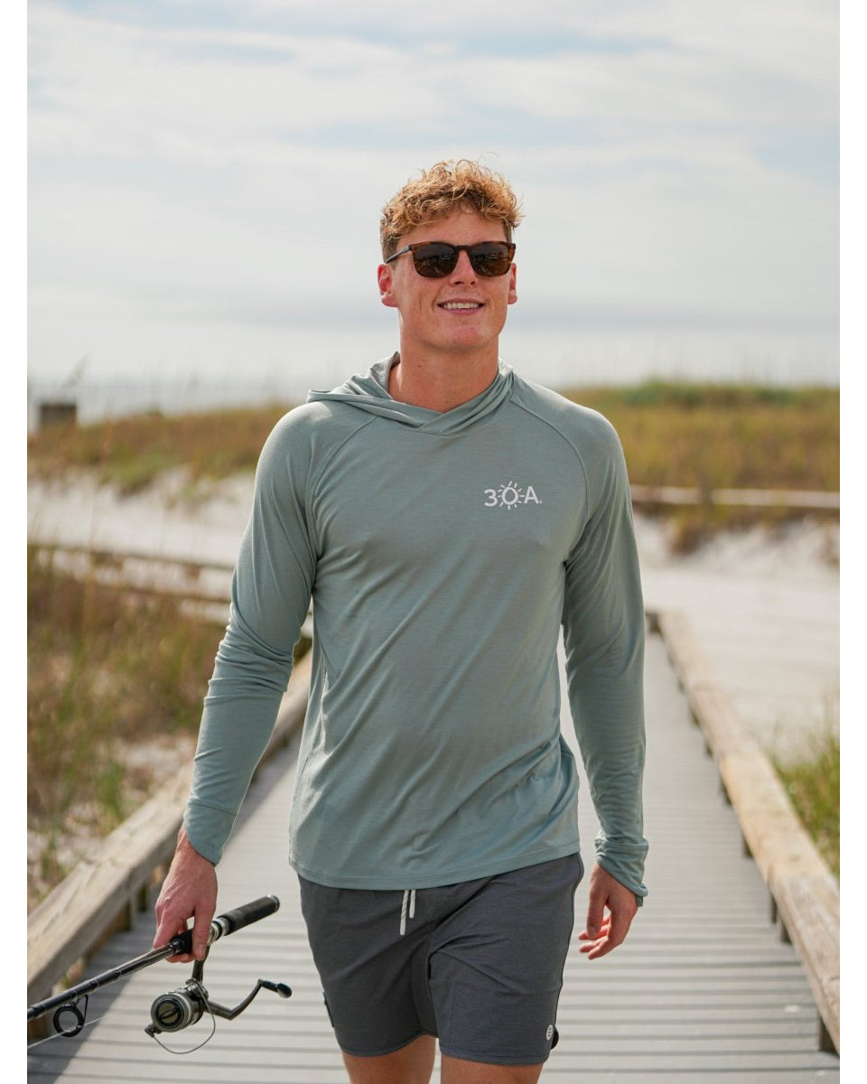 30A Wordmark Free Fly Men's Elevate Hoodie - 30A Gear - men outerwear
