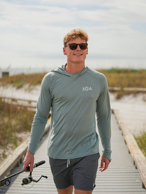 30A Wordmark Free Fly Men's Elevate Hoodie - 30A Gear - men outerwear