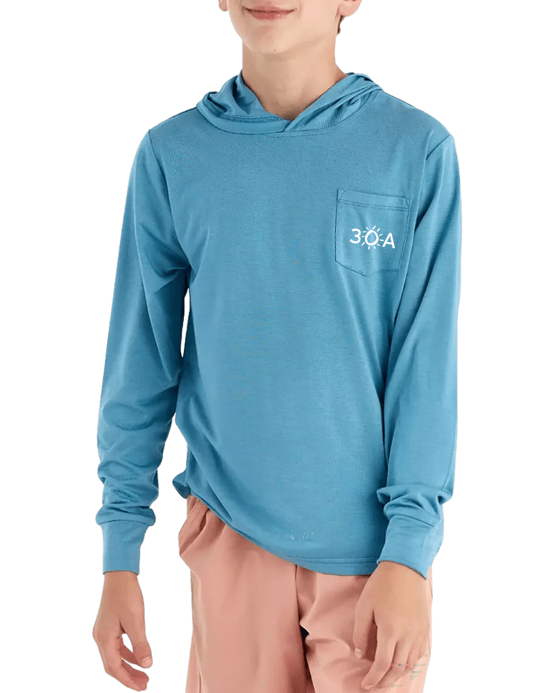 30A Wordmark Free Fly Youth Bamboo Shade Hoodie - 30A Gear - youth outerwear