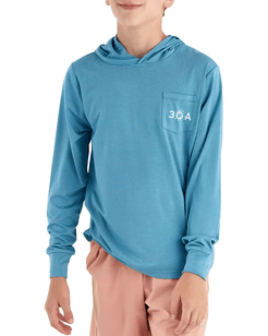 30A Wordmark Free Fly Youth Bamboo Shade Hoodie - 30A Gear - youth outerwear