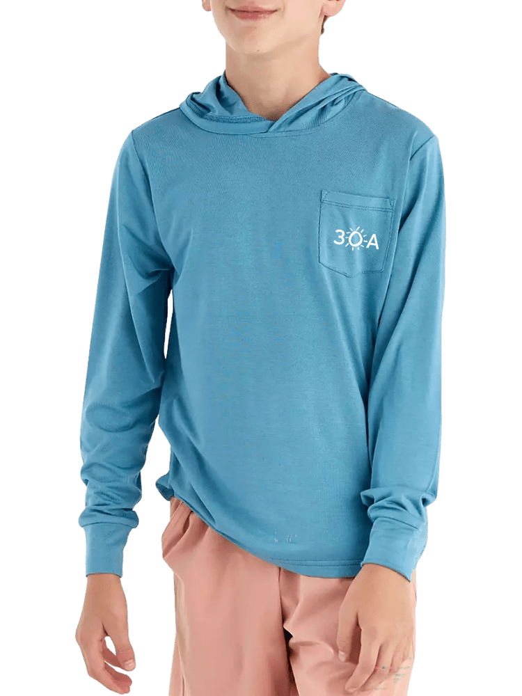 30A Wordmark Free Fly Youth Bamboo Shade Hoodie - 30A Gear - youth outerwear