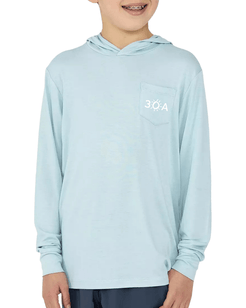 30A Wordmark Free Fly Youth Bamboo Shade Hoodie - 30A Gear - youth outerwear