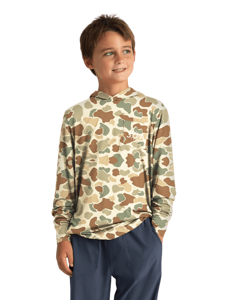 30A Wordmark Free Fly Youth Bamboo Shade Hoodie - 30A Gear - youth outerwear