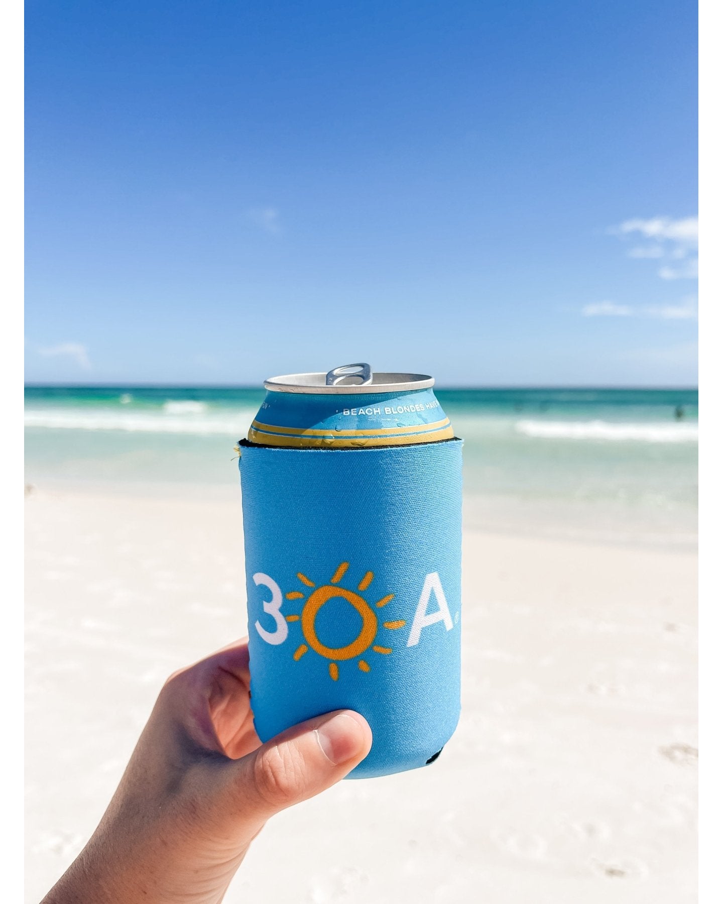 30A Wordmark Logo Can Cooler - 30A Gear - novelty drinkware