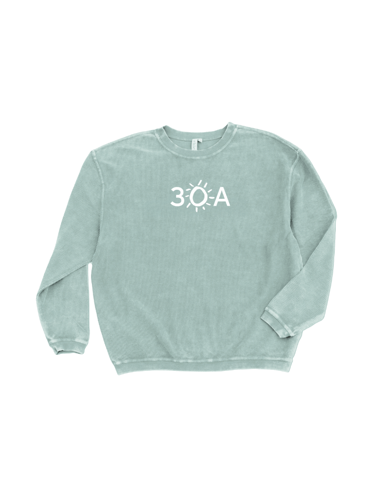 30A Wordmark Logo Charles River Corded Crew Sweatshirt - 30A Gear - men fleece