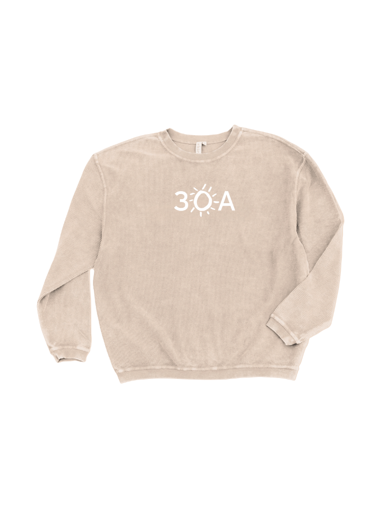 30A Wordmark Logo Charles River Corded Crew Sweatshirt - 30A Gear - men fleece