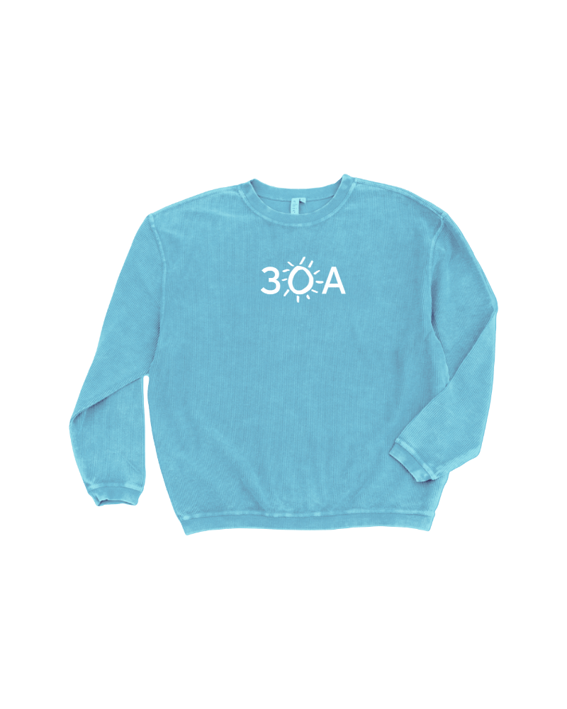 30A Wordmark Logo Corded Crew ChickaD Sweatshirt - 30A Gear - men fleece