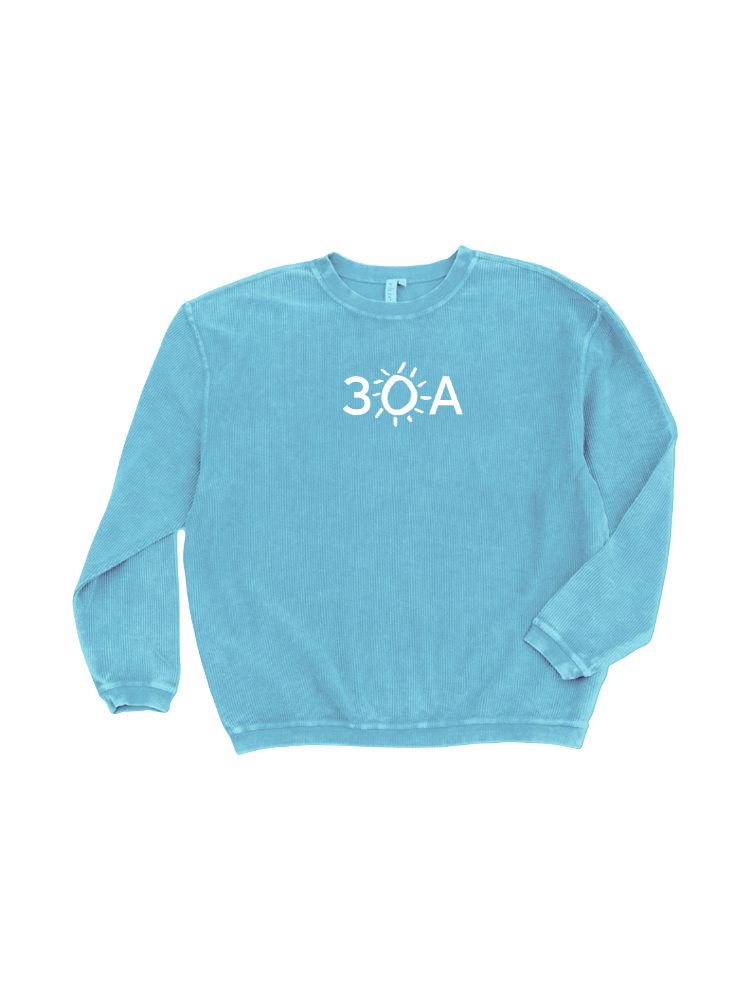 30A Wordmark Logo Corded Crew ChickaD Sweatshirt - 30A Gear - men fleece