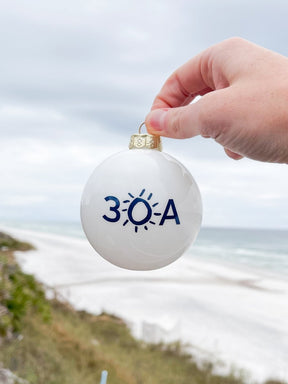 30A Wordmark Logo Glass Ball Ornament - 30A Gear - novelty holiday