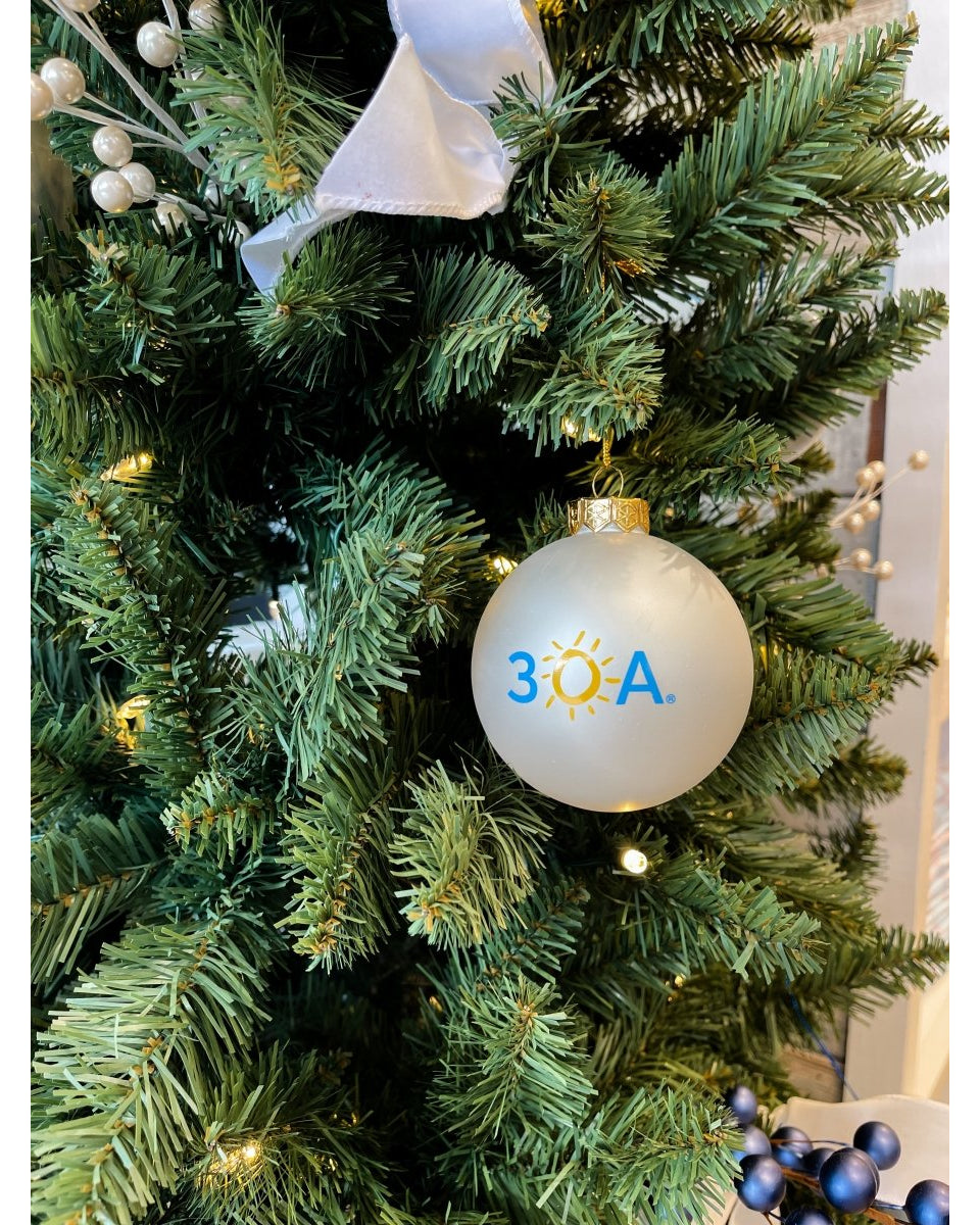 30A Wordmark Logo Glass Ball Ornament - 30A Gear - novelty holiday